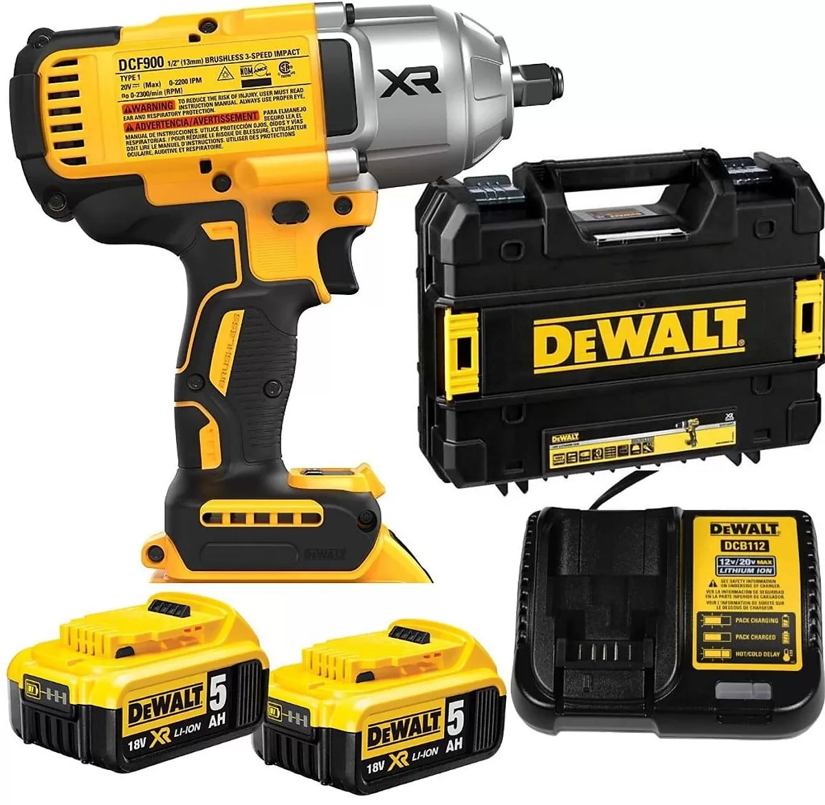 Máy siết bulong dùng pin Dewalt DCF900P2 (KÈM 02 PIN 5.0 + SẠC)